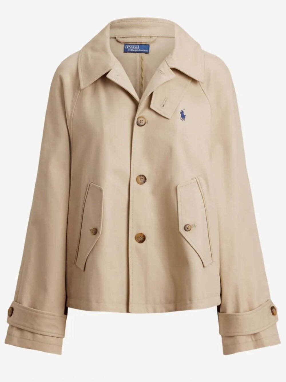 Polo Ralph Lauren Cotton Twill Raglan Sleeve Jacket Beige Small